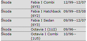 METO Stěrače přední sada  Škoda Fabia I.